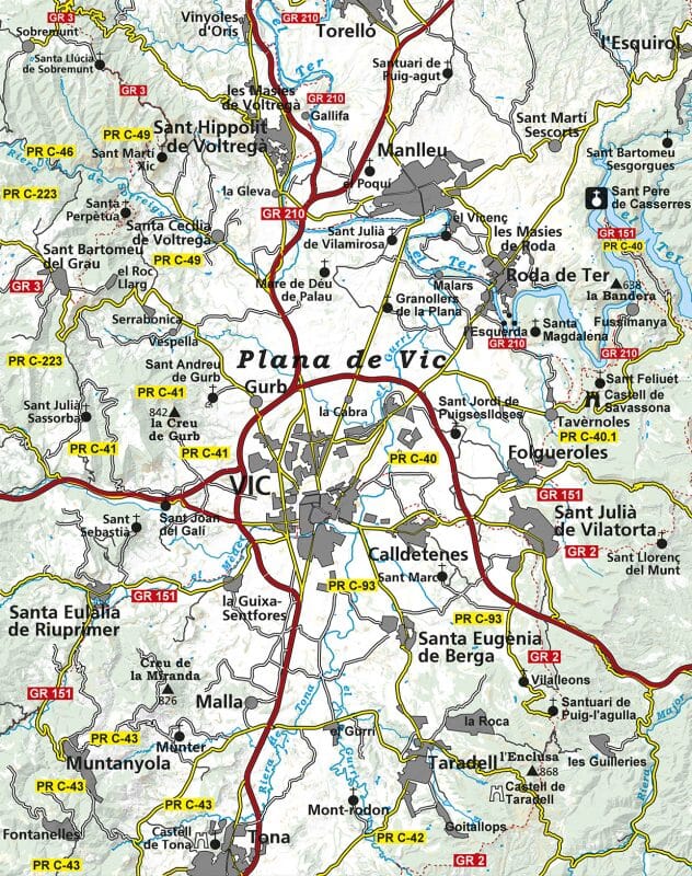 Carte de randonnée - Plana de Vic - Catalunya Central | Editorial Alpina carte pliée Editorial Alpina 