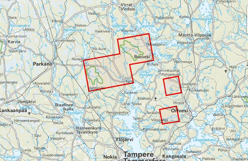 Carte de randonnée - Seitseminen Helvetinjärvi Pirkan taival (Finlande) | Calazo carte pliée Calazo 
