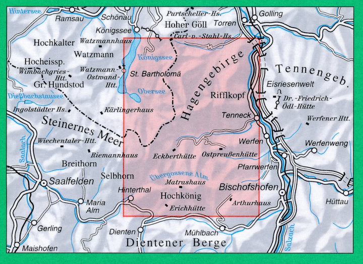 Carte de randonnée & ski n° 10/2 - Hochkönig /Hagengebirge (Alpes autrichiennes) | Alpenverein carte pliée Alpenverein 