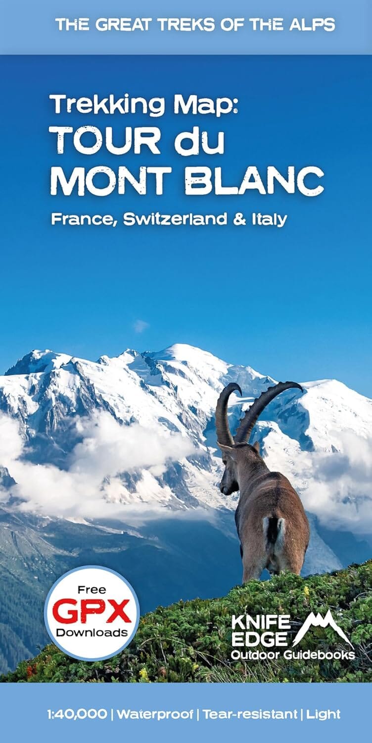 Carte de randonnée - Tour du Mont Blanc | Knife Edge Outdoor carte pliée Knife Edge Outdoor 