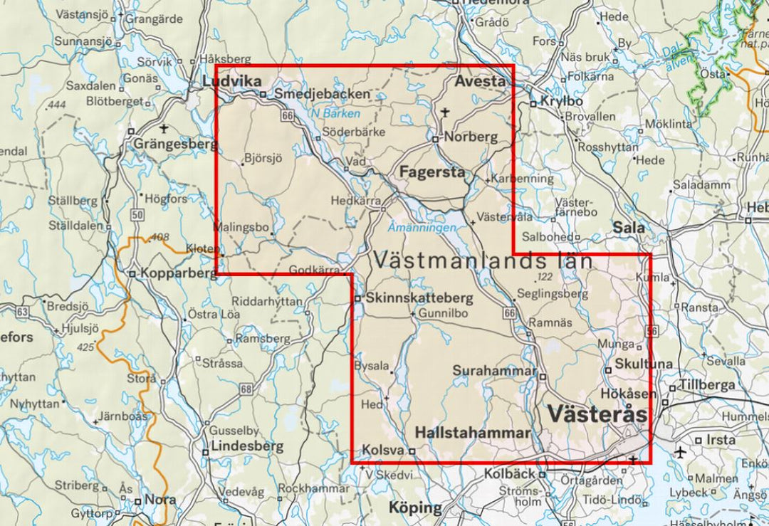 Carte de randonnée - Västerås, Avesta & Bruksleden (Suède) | Calazo carte pliée Calazo 