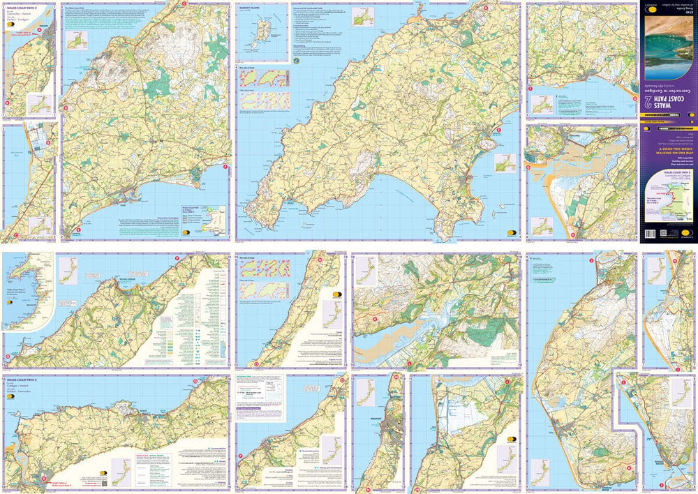 Carte de randonnée - Wales Coast Path 2 : Caernarfon to Cardigan Including Llyn Peninsula - XT40 | Harvey Maps - National Trail maps carte pliée Harvey Maps 