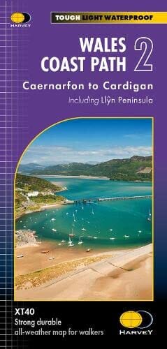 Carte de randonnée - Wales Coast Path 2 : Caernarfon to Cardigan Including Llyn Peninsula - XT40 | Harvey Maps - National Trail maps carte pliée Harvey Maps 