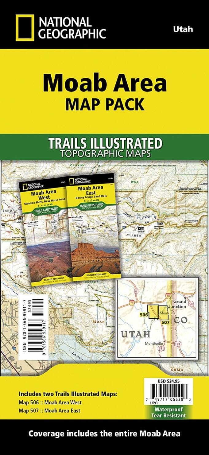 Carte de randonnée - Zone de Moab [Pack de cartes] | National Geographic carte pliée National Geographic 