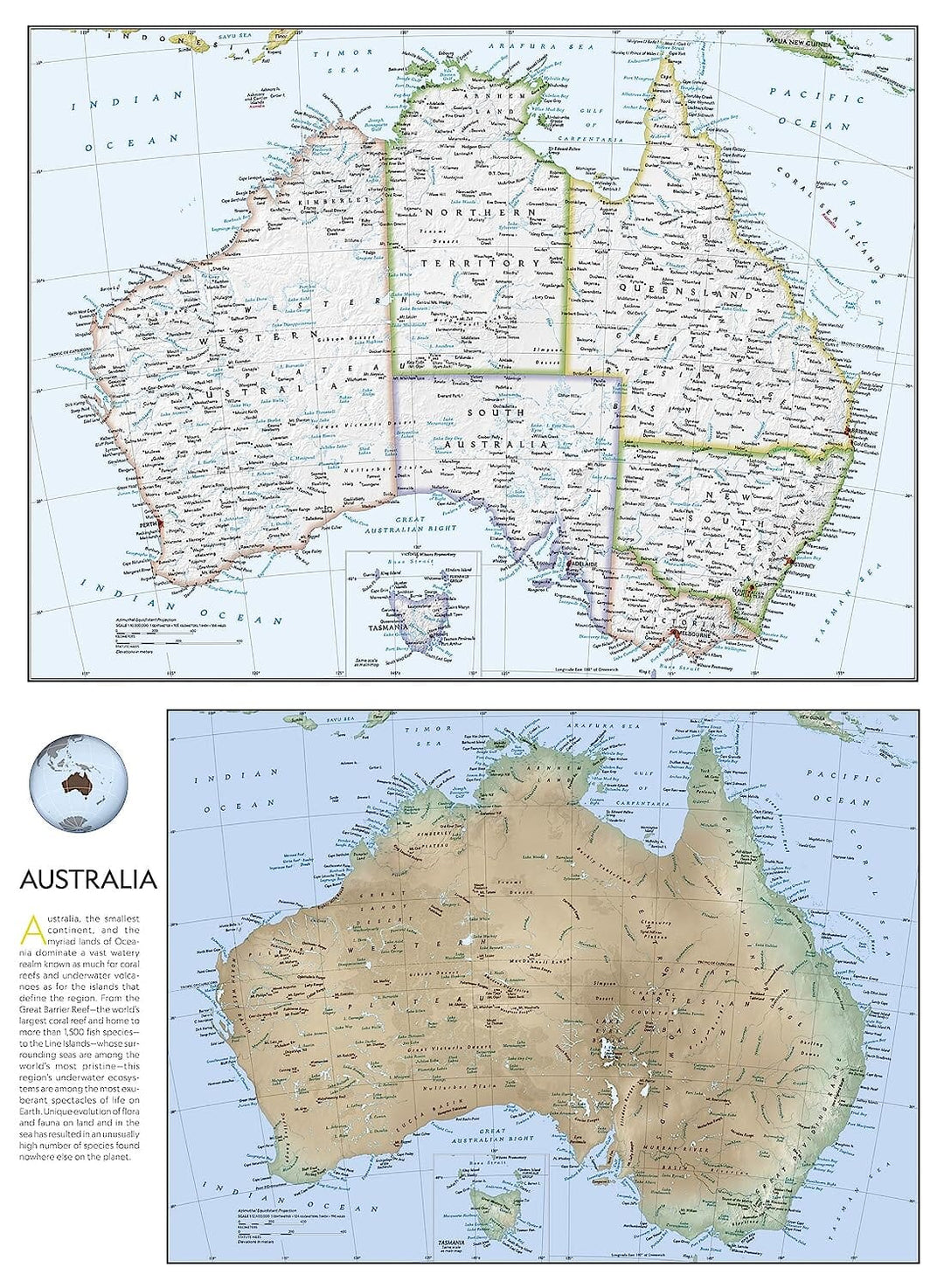 Carte de référence - Australie & Océanie | National Geographic carte pliée National Geographic 