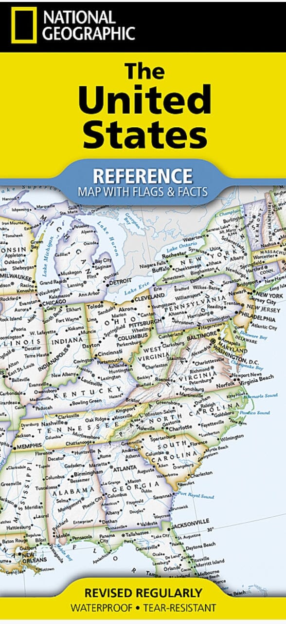 Carte de référence - USA, avec états et drapeaux | National Geographic carte pliée National Geographic 