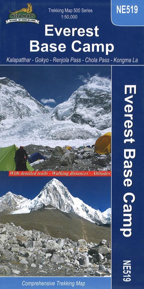 Carte de trekking Camp de base de l'Everest : Kalapatar, Gokyo, Renjola Pass, Chola Pass, Kongma La (NE519) | Himalayan MapHouse carte pliée Himalayan MapHouse 