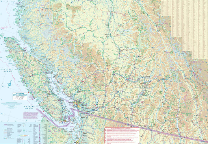 Carte de voyage - Colombie Britannique Sud et Alberta Sud | ITM carte pliée ITM 