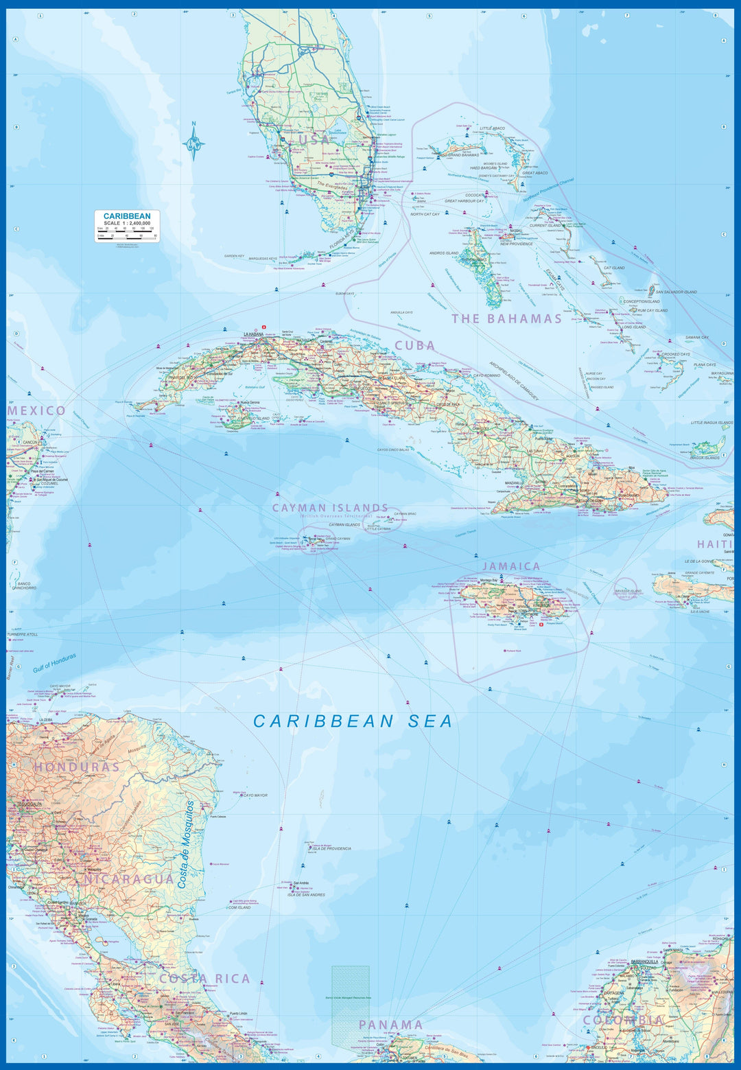 Carte de voyage - Croisières dans les Caraïbes | ITM carte pliée ITM 
