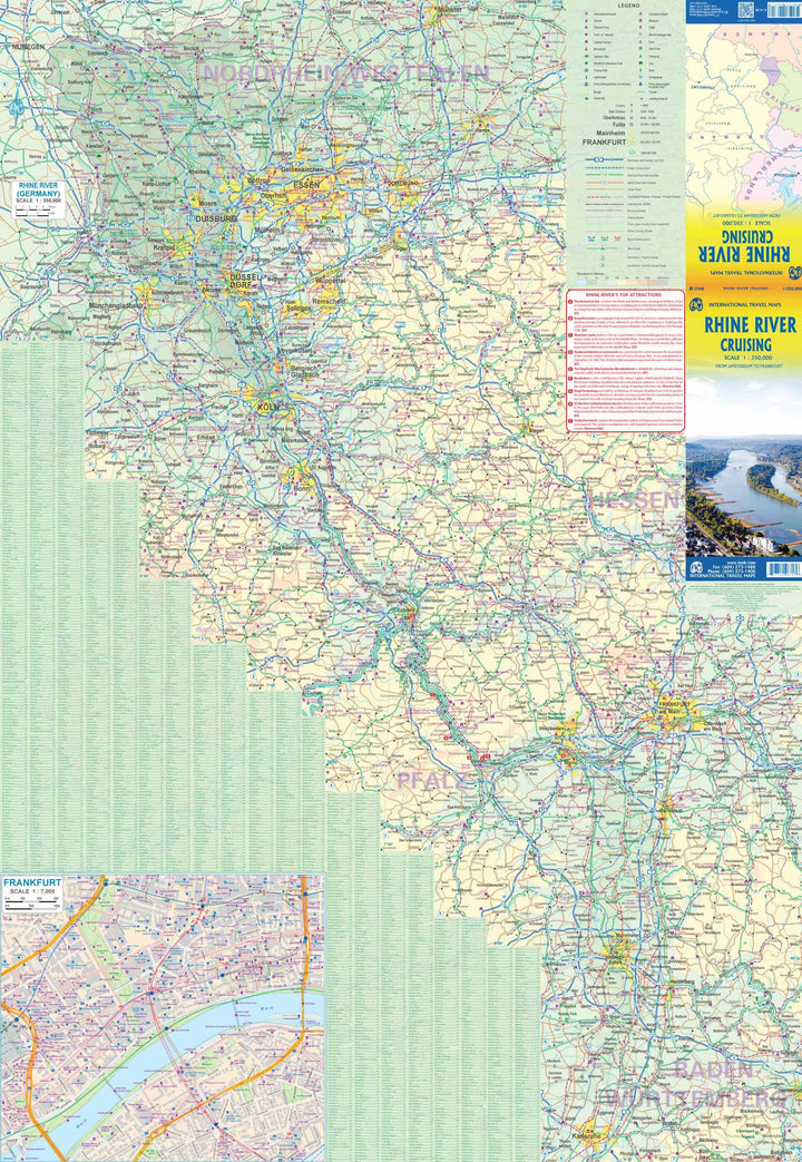 Carte de voyage - Croisières sur le Rhin, d'Amsterdam à Francfort | ITM carte pliée ITM 
