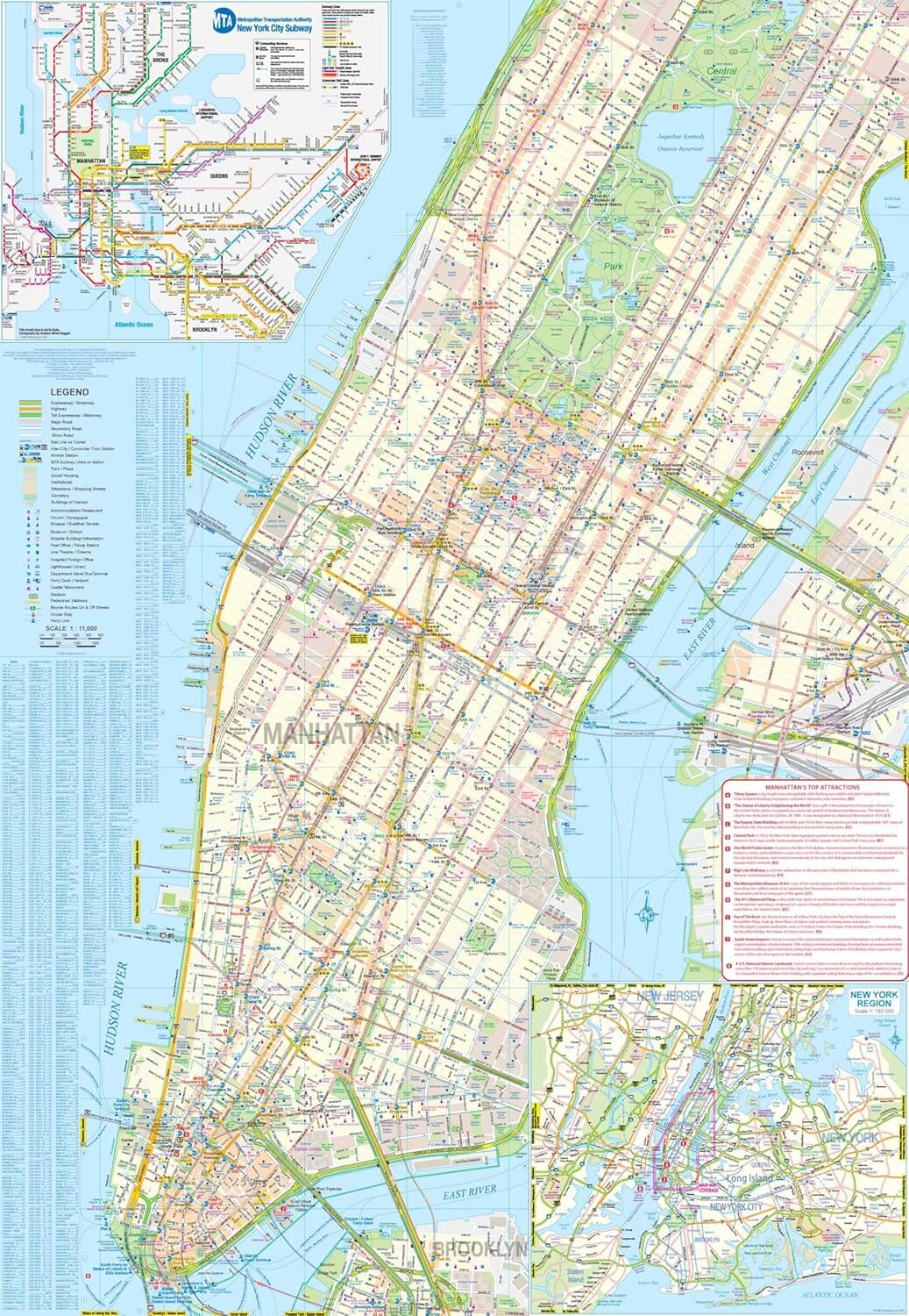 Carte de voyage - État de New York & Plan de Manhattan | ITM carte pliée ITM 