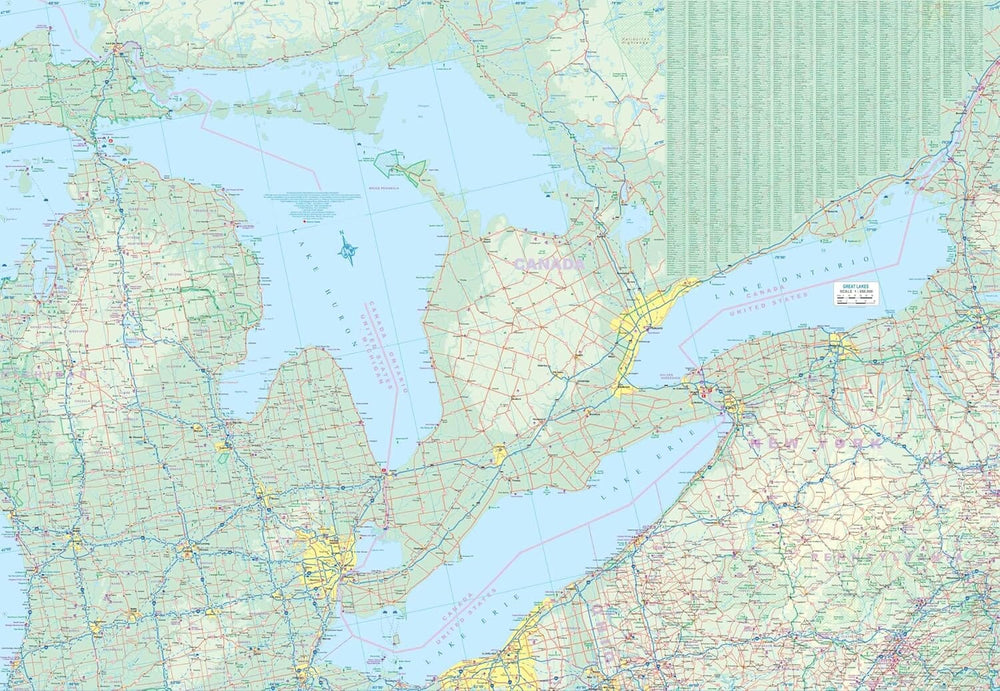 Carte de voyage - Grands Lacs (USA, Canada) | ITM carte de voyage ITM 