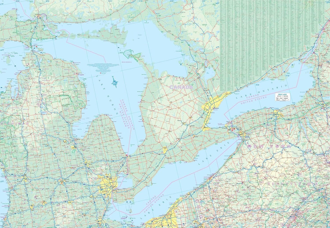 Carte de voyage - Grands Lacs (USA, Canada) | ITM carte de voyage ITM 