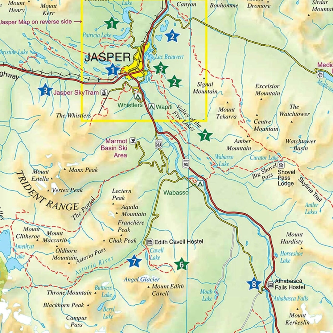 Carte de voyage & Guide - Jasper National Park (Alberta) | Gem Trek carte de voyage Gem Trek Publishing 