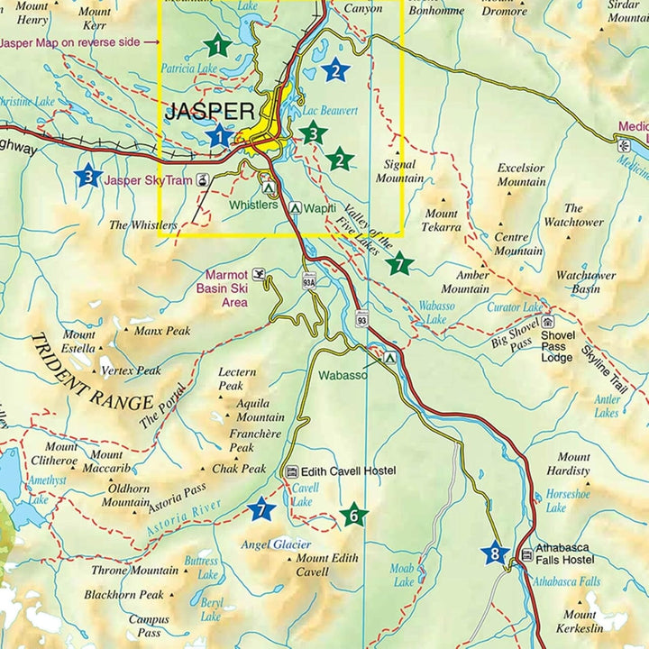 Carte de voyage & Guide - Jasper National Park (Alberta) | Gem Trek carte de voyage Gem Trek Publishing 