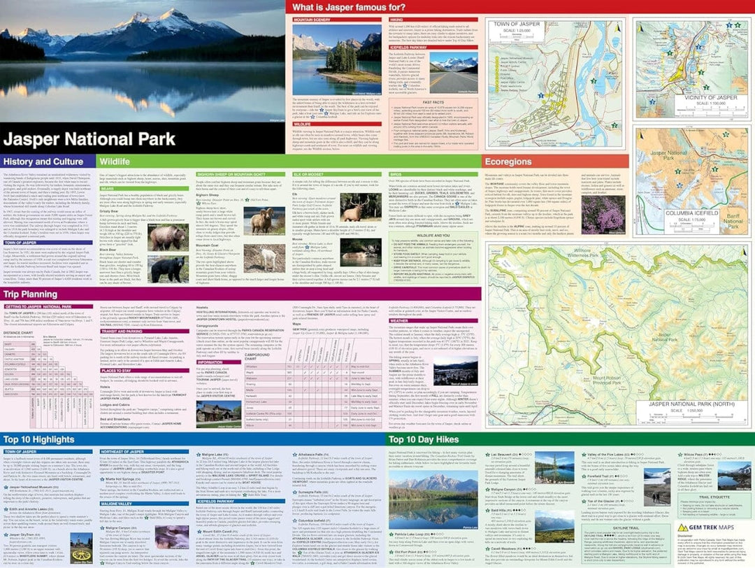 Carte de voyage & Guide - Jasper National Park (Alberta) | Gem Trek carte de voyage Gem Trek Publishing 