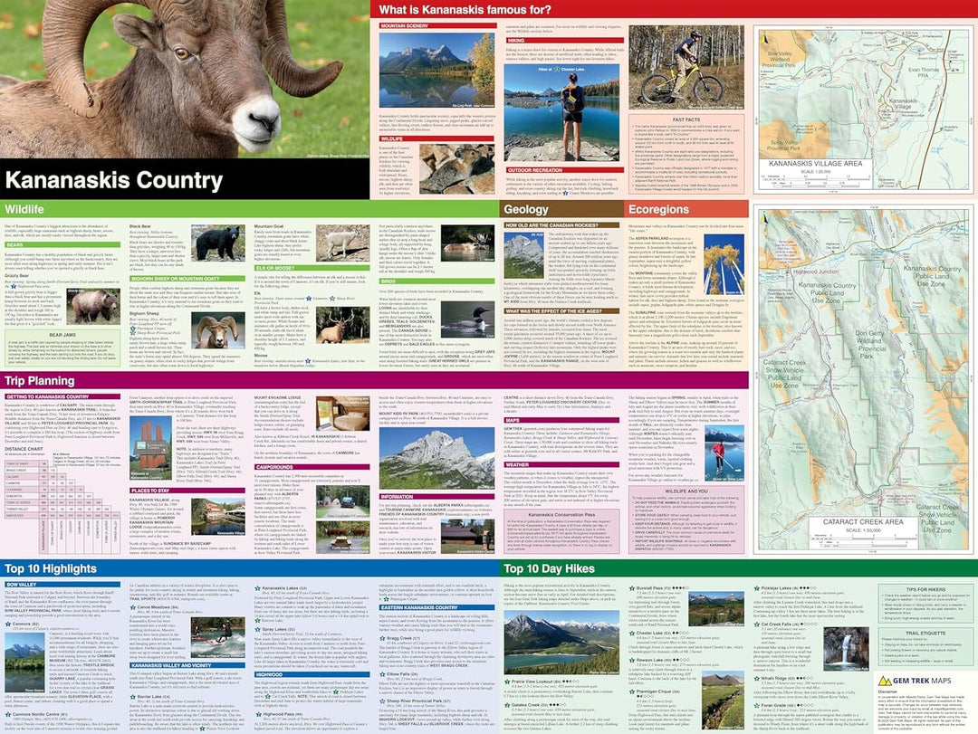 Carte de voyage & Guide - Kananaskis Country | Gem Trek carte pliée Gem Trek Publishing 