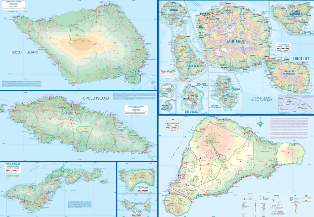 Carte de voyage - Iles polynésiennes | ITM carte pliée ITM 