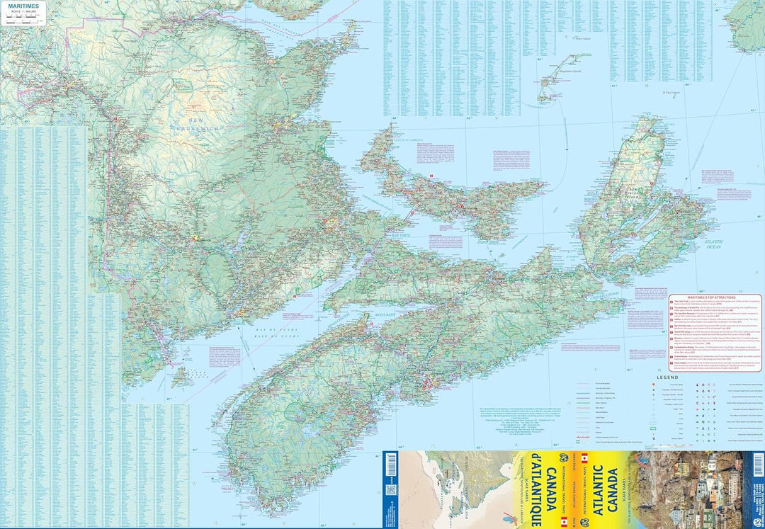 Carte de voyage imperméable - Canada Atlantique | ITM carte de voyage ITM 