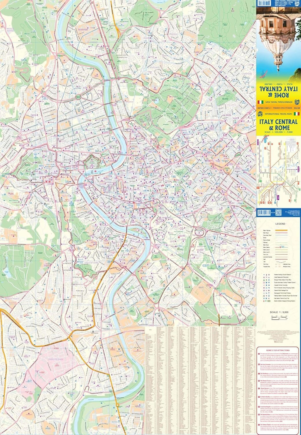 Carte de voyage - Italie Centrale & Plan de Rome | ITM carte pliée ITM 