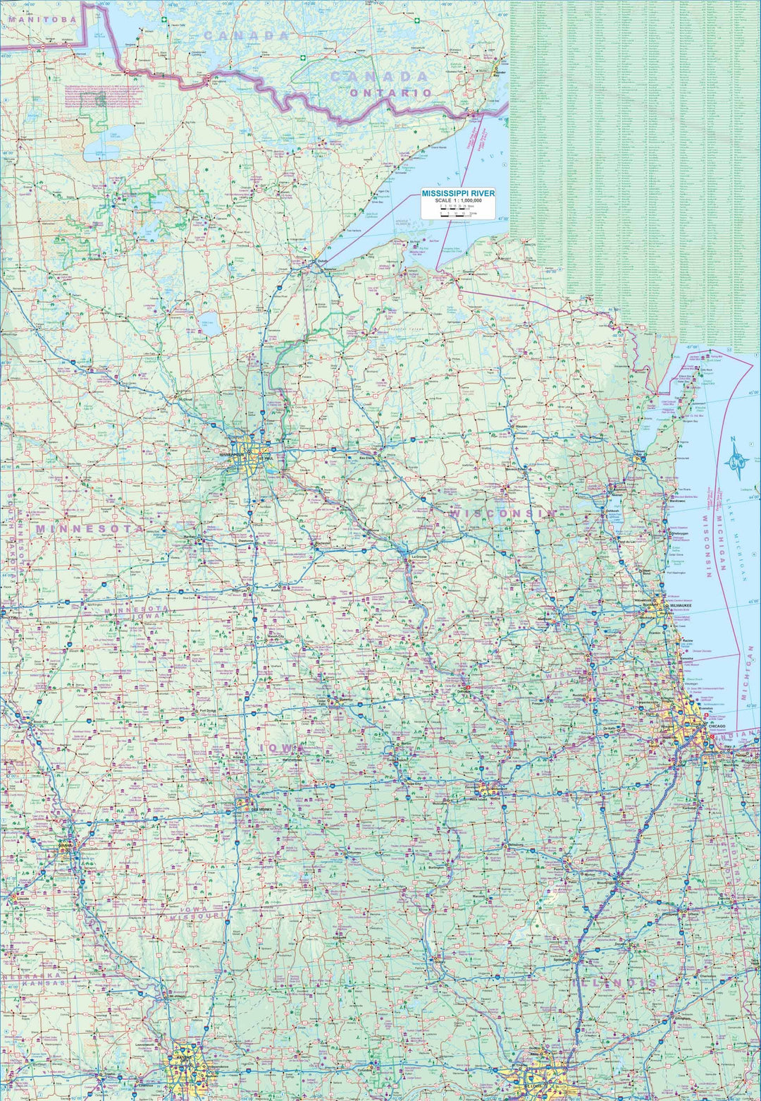 Carte de voyage - Mississippi River (USA) | ITM carte pliée ITM 