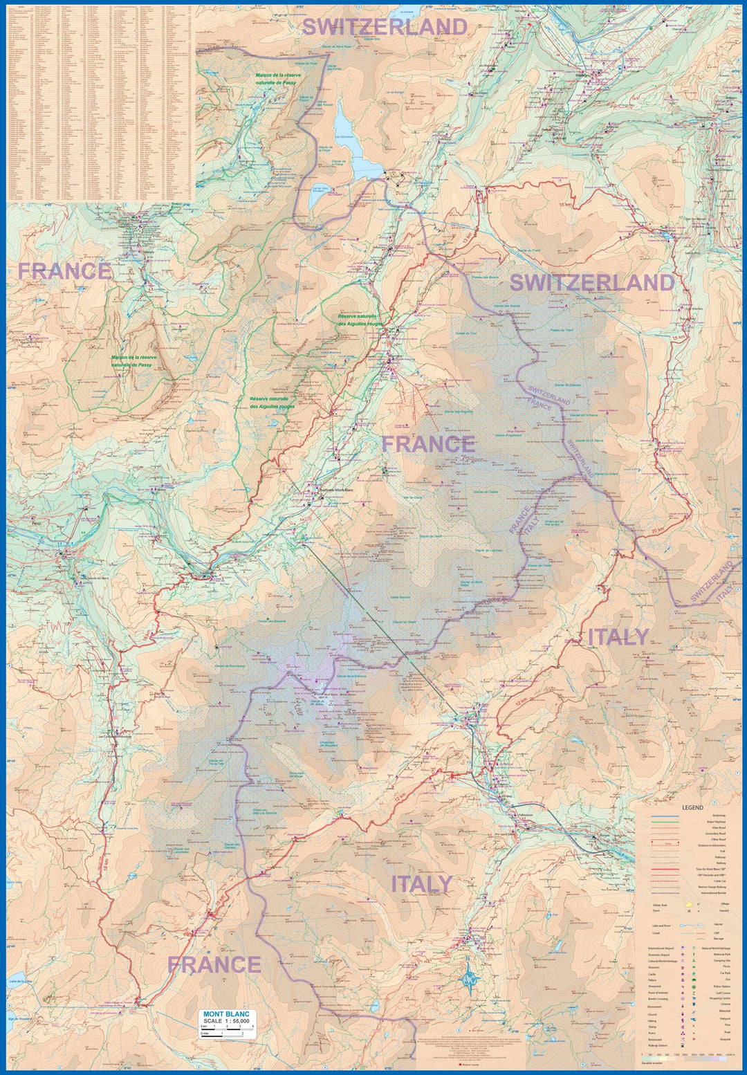 Carte de voyage - Mont Blanc & Alpes | ITM carte pliée ITM 