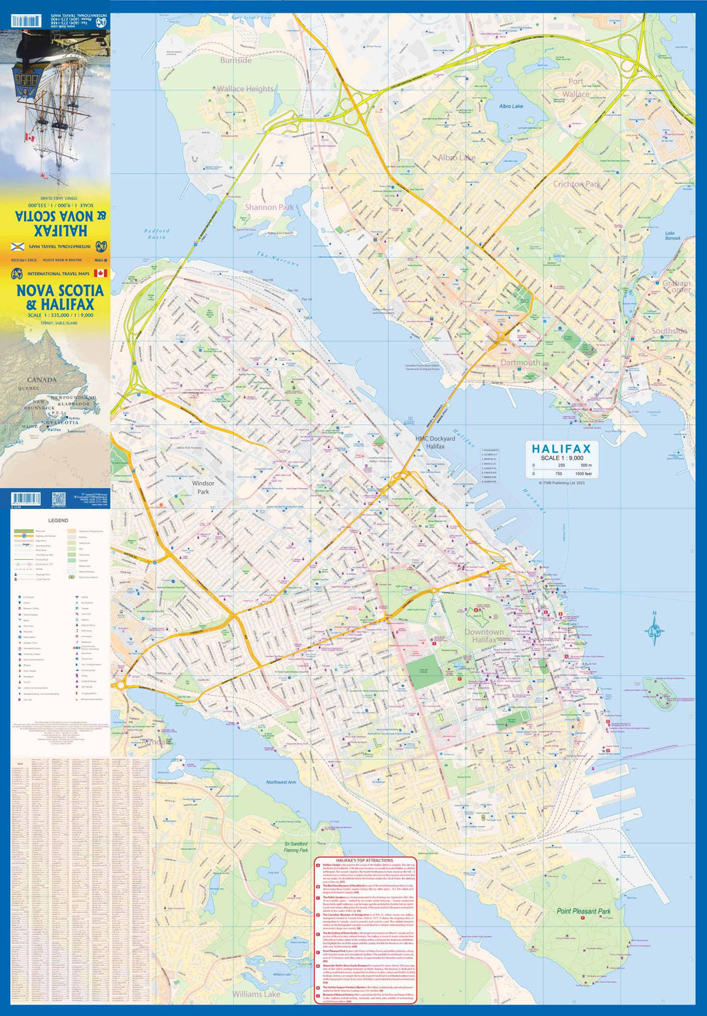 Carte de voyage - Nouvelle Ecosse & Plan de Halifax | ITM carte pliée ITM 