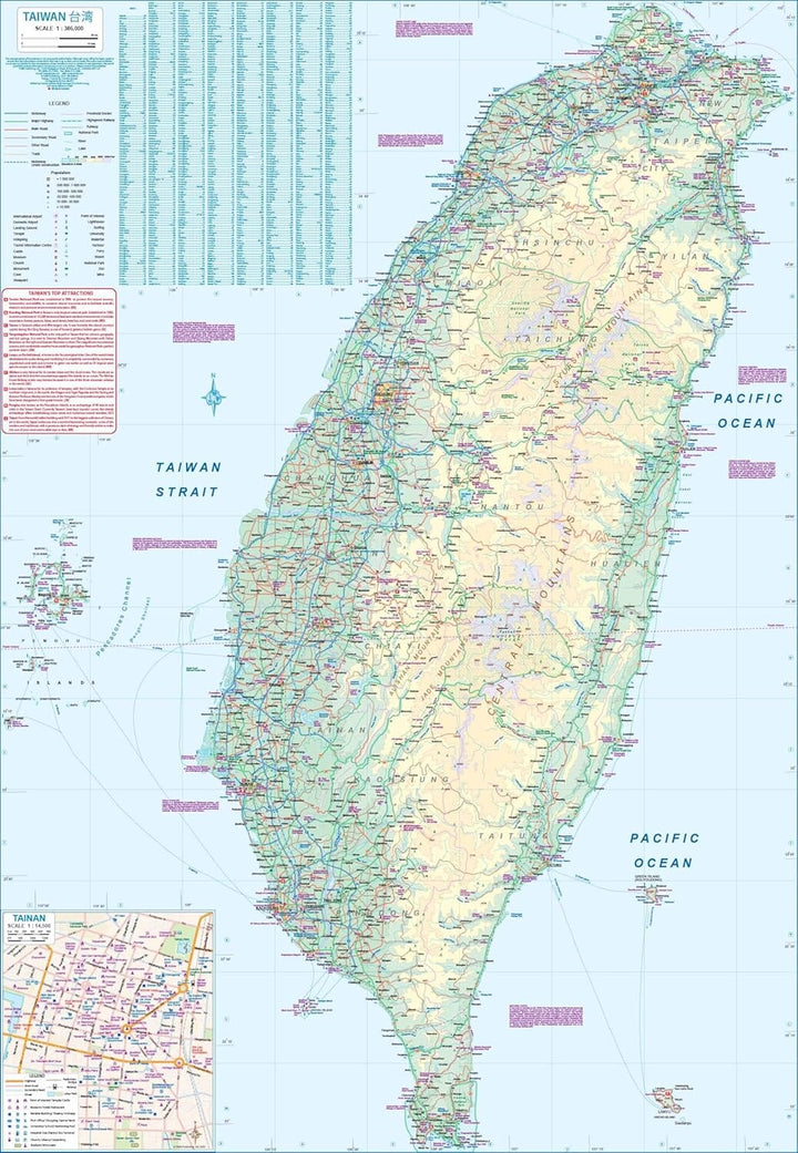 Carte de voyage - Taiwan & Plan de Taipei | ITM carte pliée ITM 