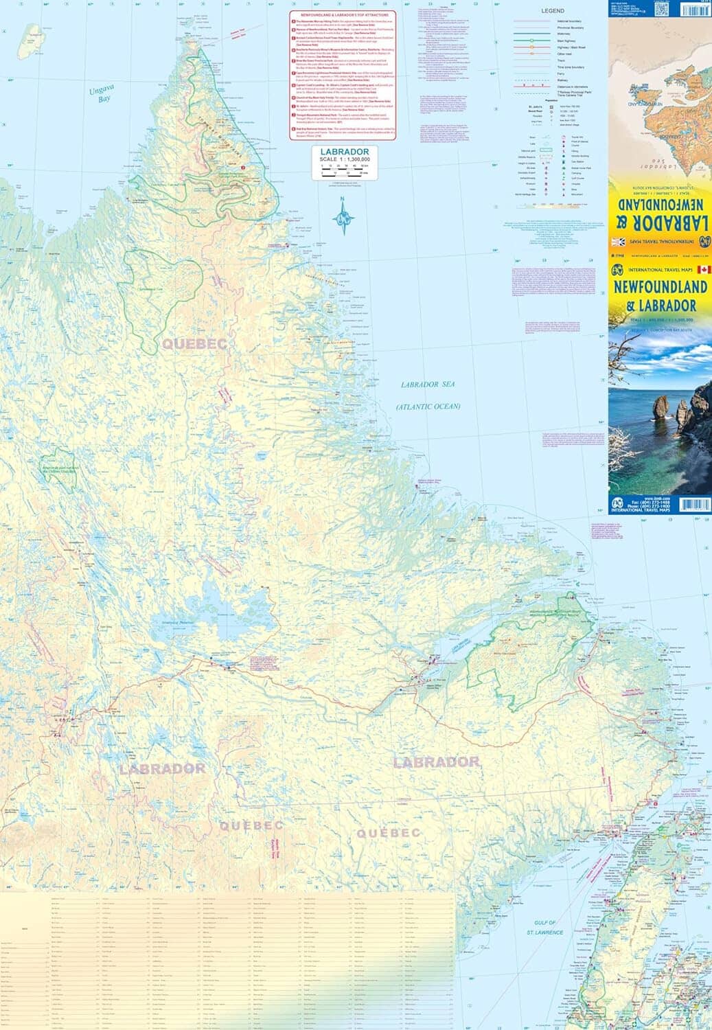 Carte de voyage - Terre Neuve & Labrador | ITM carte pliée ITM 