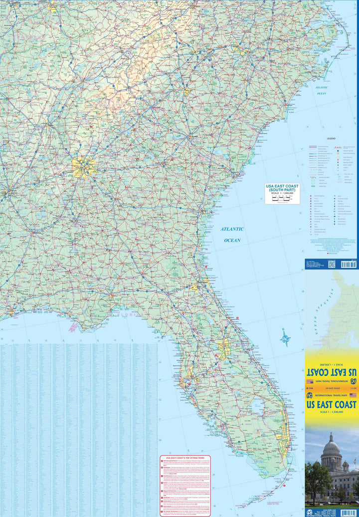 Carte de voyage - USA Côte Est | ITM carte pliée ITM 
