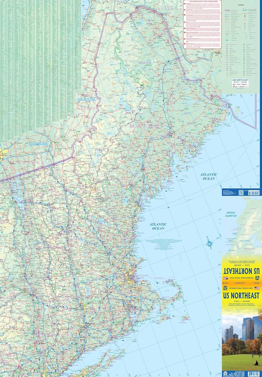 Carte de voyage - USA Nord-est | ITM carte pliée ITM 