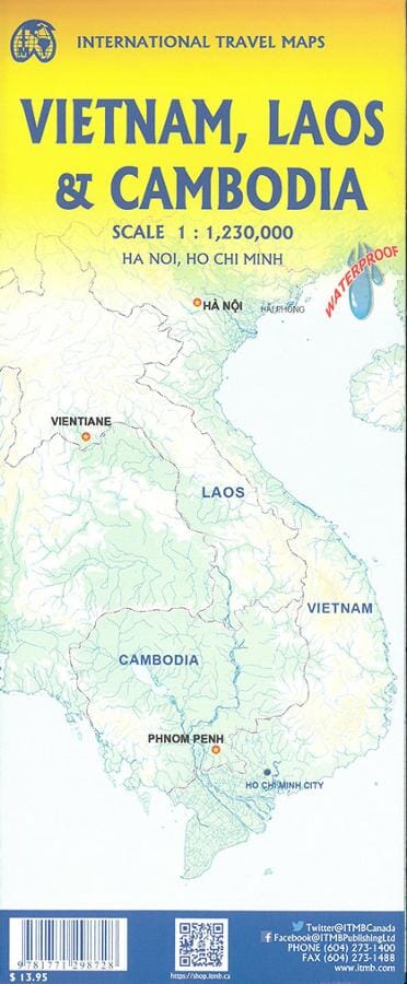 Carte de voyage - Vietnam, Laos & Cambodge | ITM carte pliée ITM 