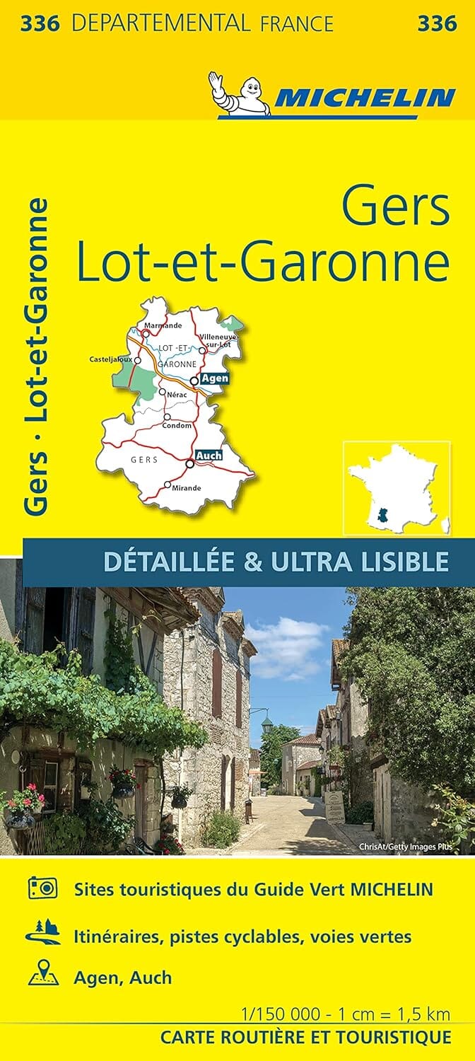 Carte départementale n° 336 - Gers & Lot-et-Garonne | Michelin carte pliée Michelin 