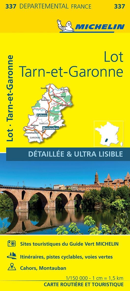 Carte départementale n° 337 - Lot & Tarn-et-Garonne | Michelin carte pliée Michelin 