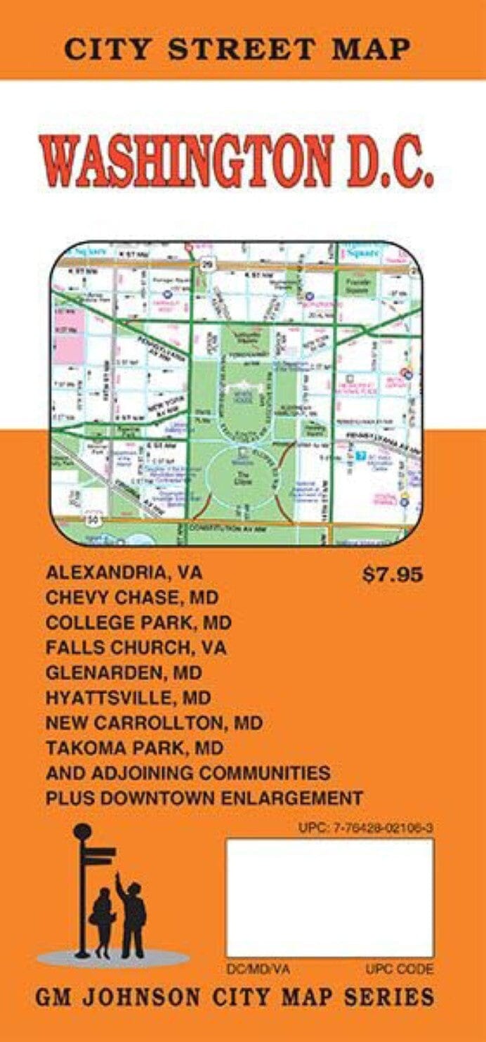 Carte des rues - Washington DC, Virginie | GM Johnson carte pliée GM Johnson 