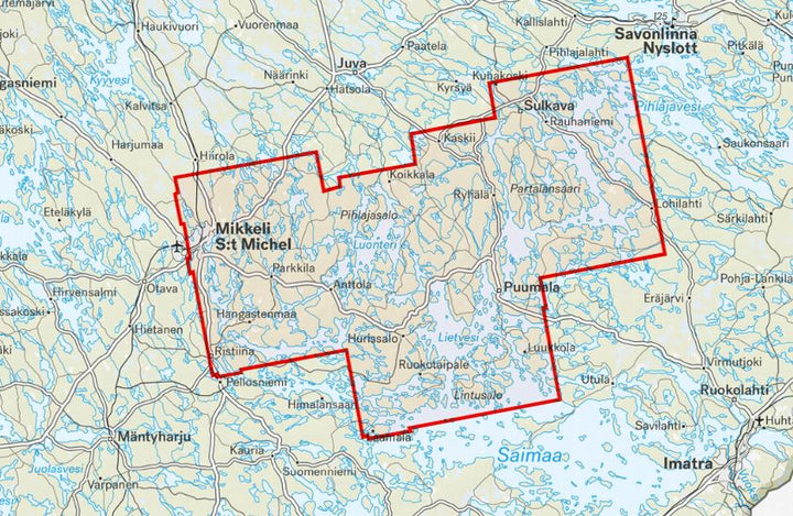 Carte des sports nautiques - Saimaa GeoPark Mikkeli, Puumala & Sulkava (Finlande) | Calazo carte pliée Calazo 