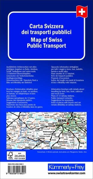 Carte des transports publics en Suisse | Kümmerly & Frey carte pliée Kümmerly & Frey 