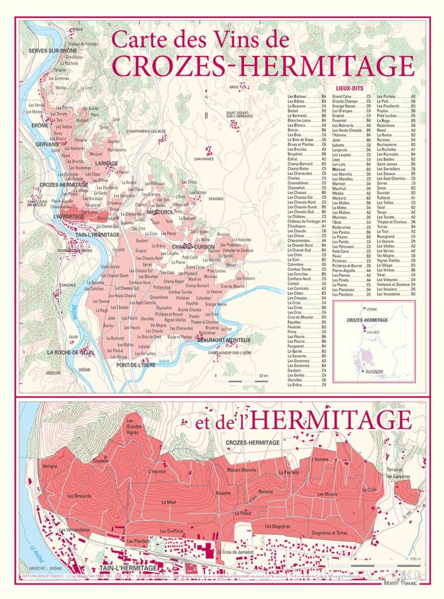 Carte des vins de Crozes-Hermitage | Benoit France accessoire Benoit France 