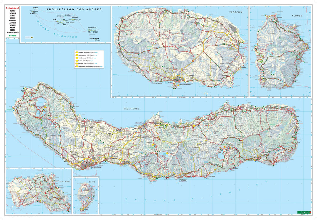 Carte détaillée - Açores | Freytag & Berndt carte pliée Freytag & Berndt 