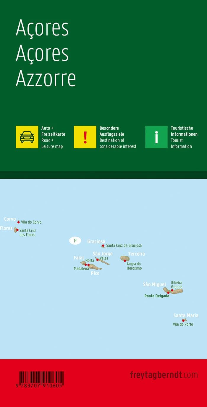 Carte détaillée - Açores | Freytag & Berndt carte pliée Freytag & Berndt 