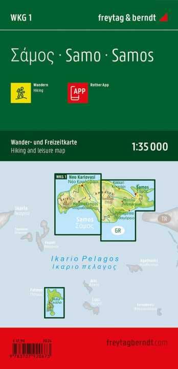 Carte détaillée - Ile de Samos (Grèce) | Freytag & Berndt carte pliée Freytag & Berndt 