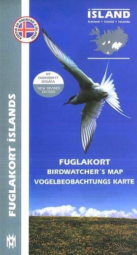 Carte d'Islande pour les amateurs d'oiseaux | Mal og menning carte pliée Mal og menning 