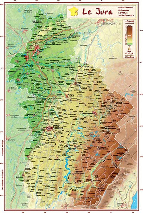 Carte en relief petit format - Jura - 31,4 X 22 cm carte relief petit format Reliefs Editions 