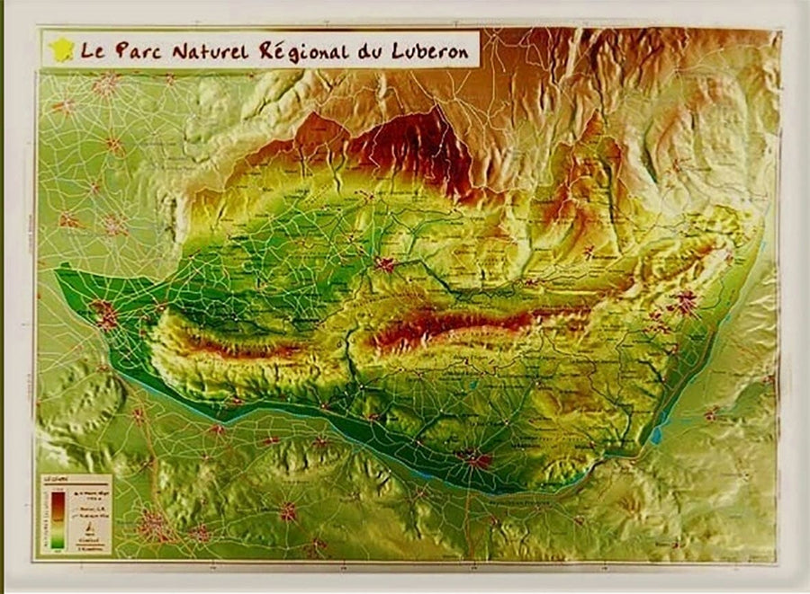 Carte en relief petit format - Parc naturel régional du Luberon - 31,8 X 42,8 cm carte relief petit format Reliefs Editions 