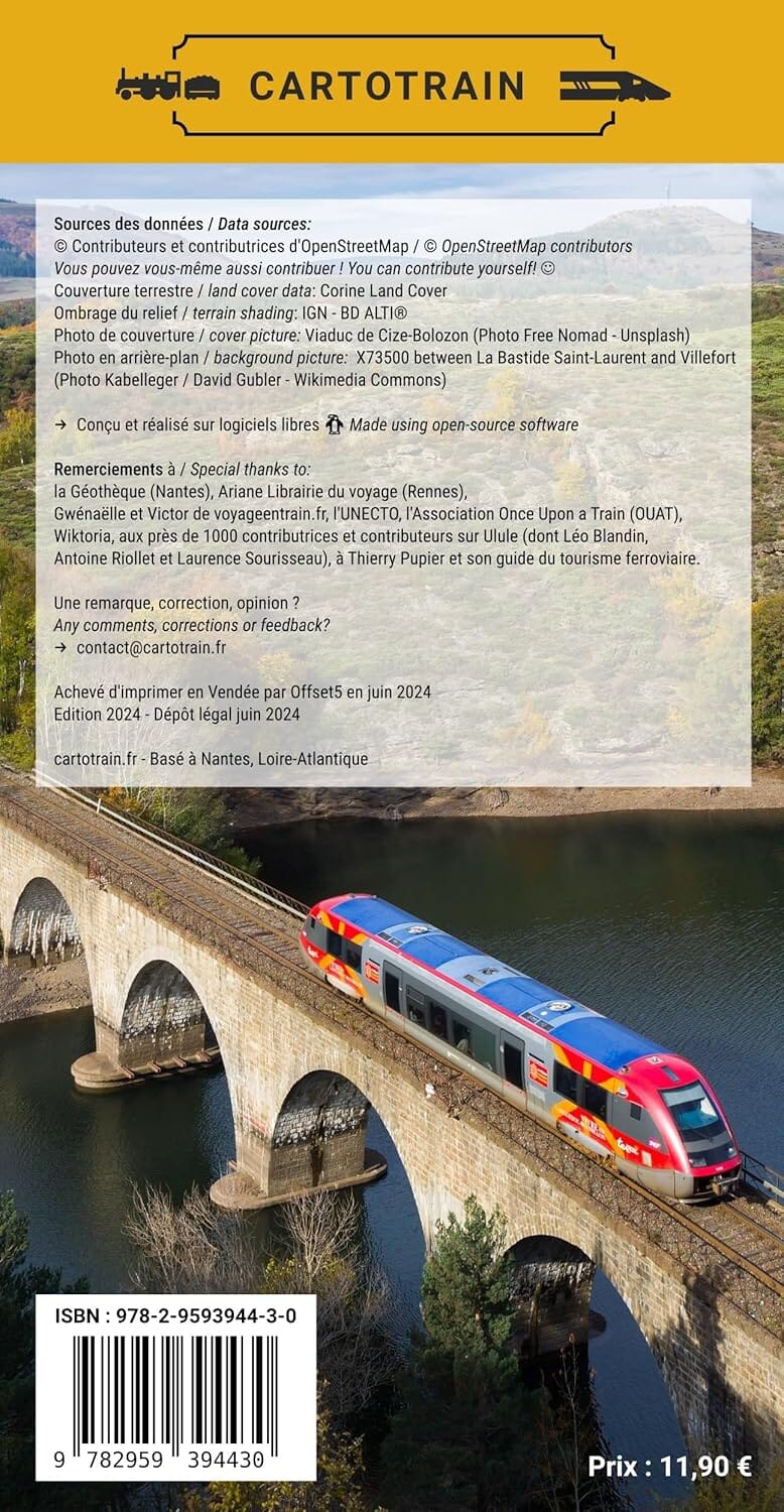 Carte - France : Voyage en train | Cartotrain carte pliée Cartotrain 