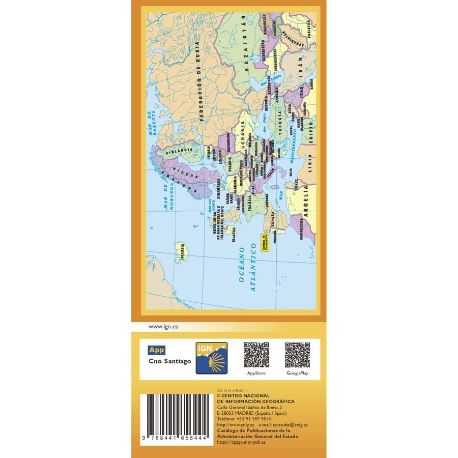 Carte générale - Chemin de Saint-Jacques en Europe | CNIG carte pliée CNIG 