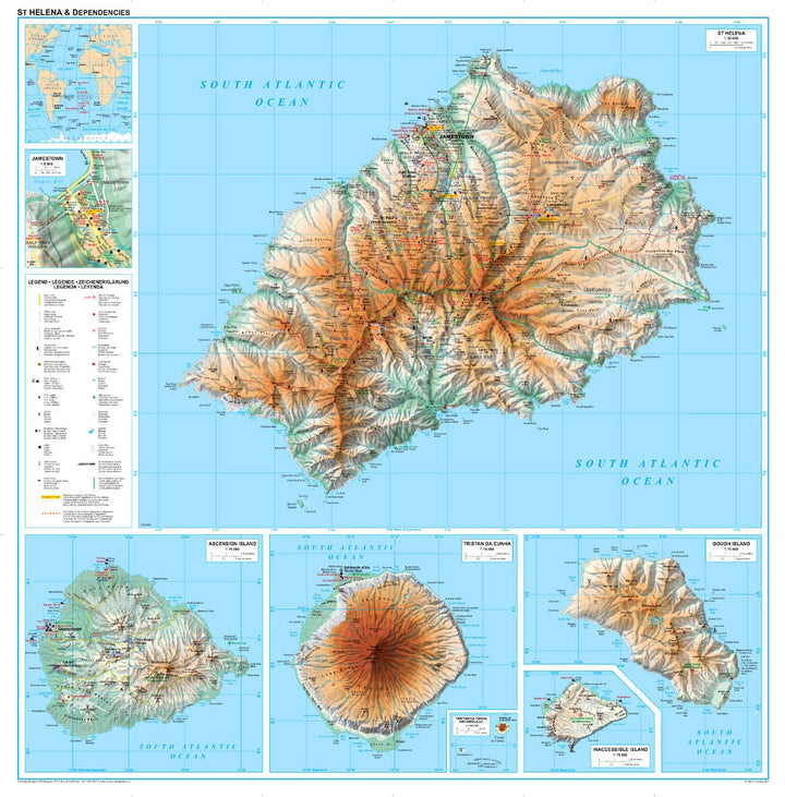 Carte géographique - îles Sainte Hélène, Ascension et Tristan Da Cunha | Gizi Map carte pliée Gizi Map 