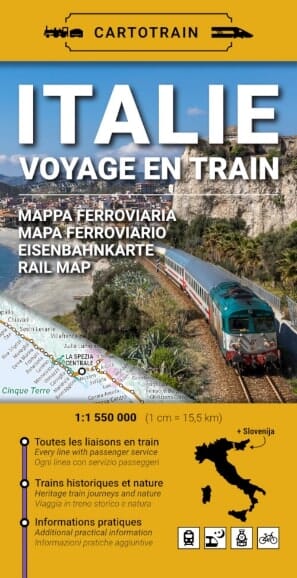 Carte - Italie : Voyage en train | Cartotrain carte pliée Cartotrain 