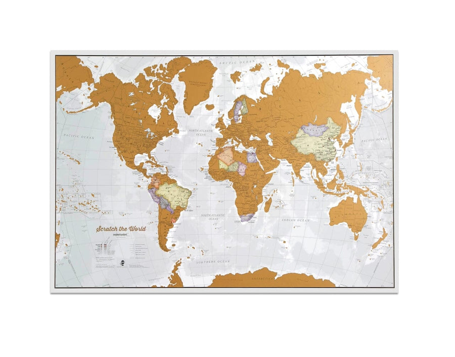 Carte murale à gratter (en anglais) - Monde (84 x 59 cm) | Maps International carte murale petit tube Maps International 