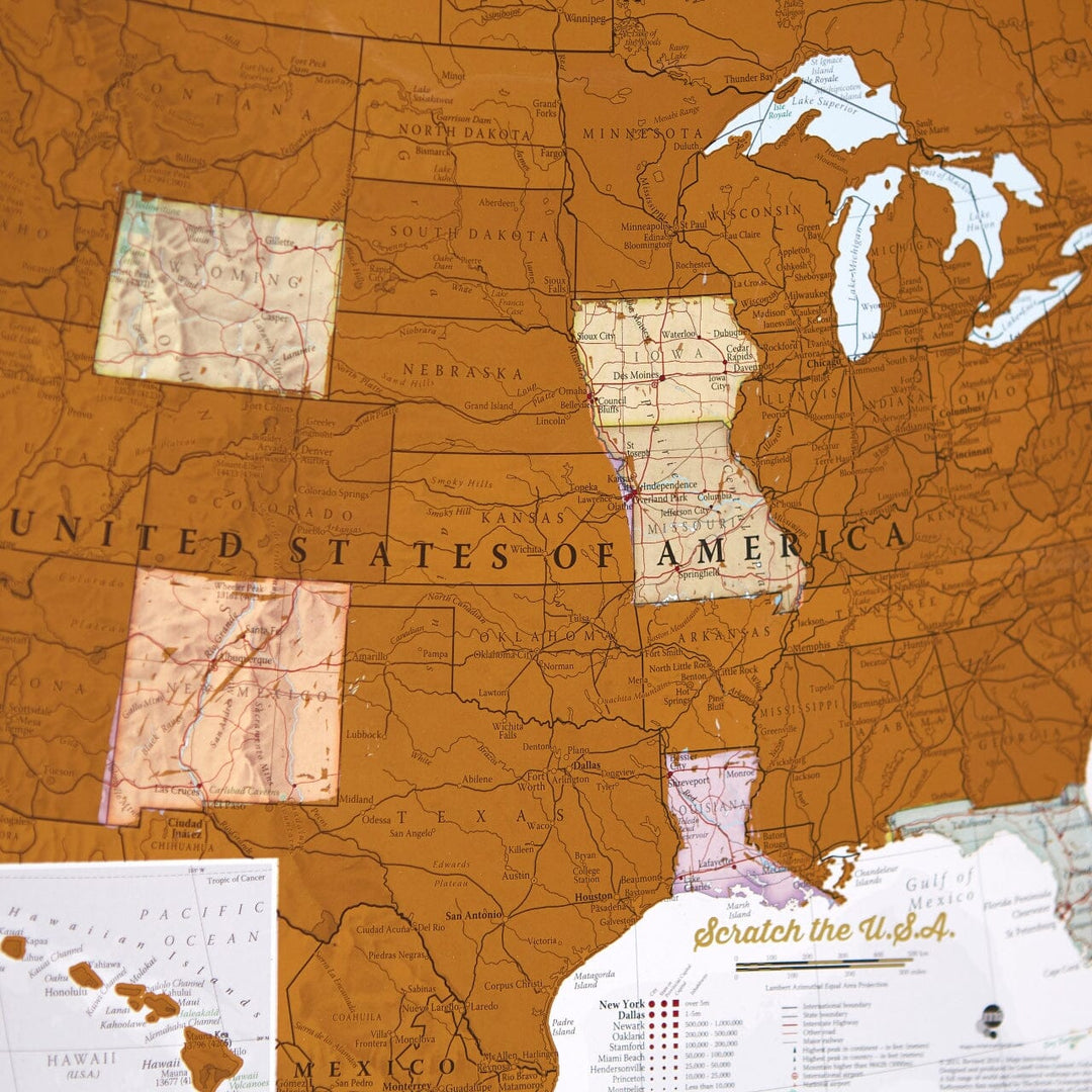 Carte murale à gratter (en anglais) - USA - 84 x 60 cm | Maps International carte murale roulée (en tube) Maps International 